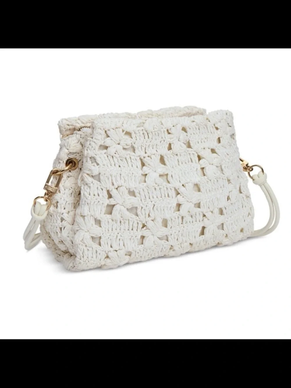 NWT sam Edelman Layla floral raffia crochet shoulder bag
